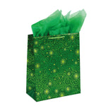 Large Christmas Swirl Hot Stamp Kraft Bag, 4 Colors