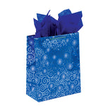 Large Christmas Swirl Hot Stamp Kraft Bag, 4 Colors