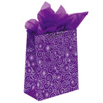 Large Christmas Swirl Hot Stamp Kraft Bag, 4 Colors