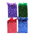 Large Christmas Swirl Hot Stamp Kraft Bag, 4 Colors