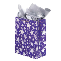 Large Christmas Stars Embossed Kraft Bag, 4 Colors