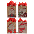 Large Snowy Santa & Friends Hot Stamp Kraft Bag, 4 Designs