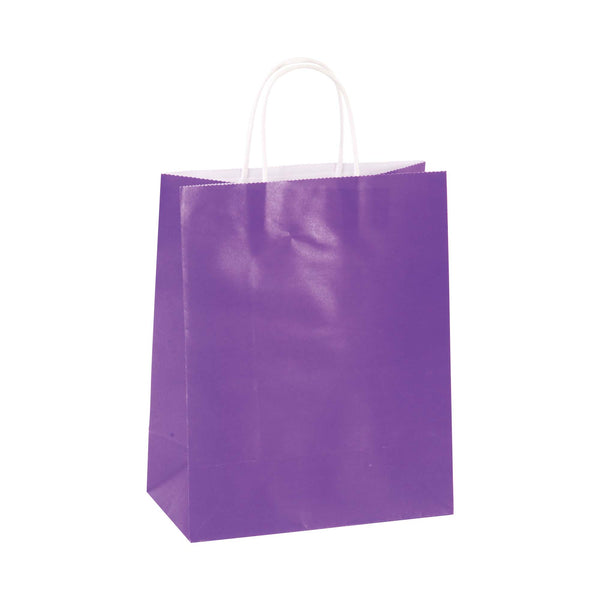 Large 6 Pack Bundled Neon, White Kraft Bag W/White Color Handle, 4 Colors