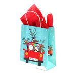6Pk Euro Medium Hot Stamp Bundle Santa Is Here! Christmas Kraft Bag, 3 Designs