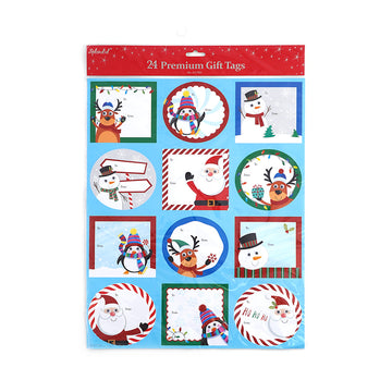 24Ct Christmas Googly Eye Characters Self-Stick Gift Tags With Glitter