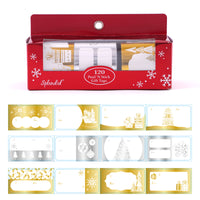 120Ct Christmas Boxed Gold/Silver Metallics Gift Tags With Hot Stamping