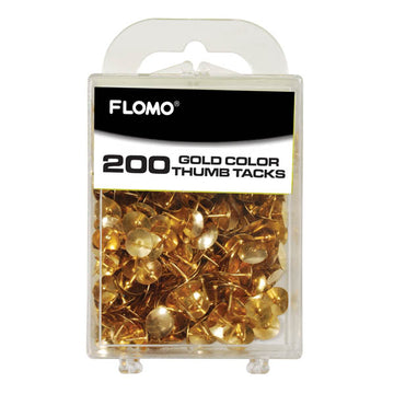 200Ct. Gold Color Thumb Tacks