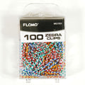 100Ct. 28Mm & 30Mm Plastic Coated Zebra Paper Clips  &