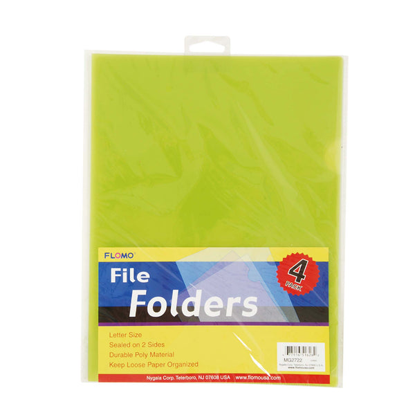 4 Poly File  Folders, 4 Colors