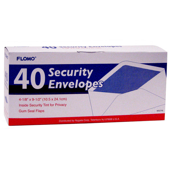 4.125"X9.5" 40Ct Security Envelope #10