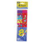 8Ct "Flowers & Fun" Pencils, 4 Designs, 2 Assortments