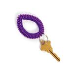 4Ct Assorted Solid Color Wrist Coil Key Holders In Polybag With Headercard