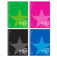 5 Subject Star Print Spiral Notebook