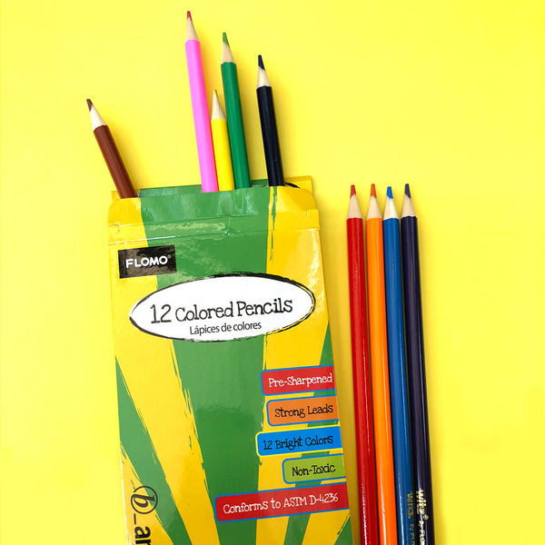 12 Colored Pencils 7" Long