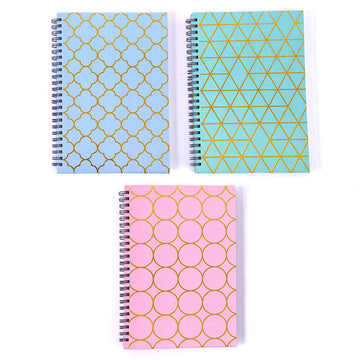 100 Sheet Spiral Journal W/ Hot Stamping, 8.5"L X 5.75"W X 0.5"H, 3 Designs