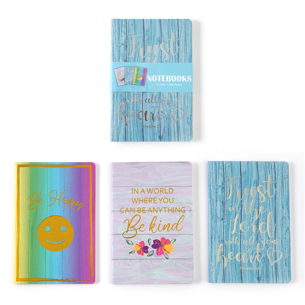 3Pk 40 Sheets Inspirational Journals, 8.25"L X 5.5"W, 3 Designs