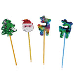 Christmas Pen With Reversible Sequins Characters In Display, 4 Styles