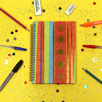 100 Sheet Hard Cover Journal Geo Stripe/Dot, Hot Stamp, 8.5"X5.75", 2 Designs