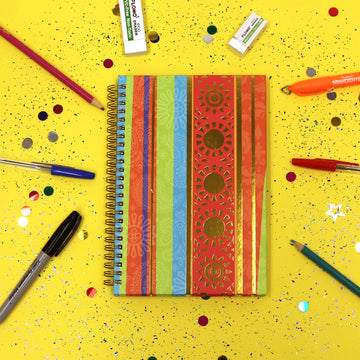 100 Sheet Hard Cover Journal Geo Stripe/Dot, Hot Stamp, 8.5"X5.75", 2 Designs