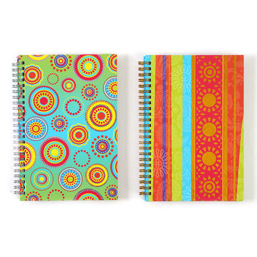 100 Sheet Hard Cover Journal Geo Stripe/Dot, Hot Stamp, 8.5"X5.75", 2 Designs