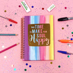 100 Sheet Hard Cover Journal Rainbow Soul, Hot Stamp, 8.5" X 5.75", 2 Designs