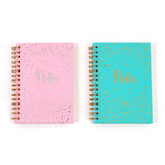 100 Sheet Hard Cover Journal Pastel Sparkle Notes, Hot Stamp, 8.5"X6", 2 Designs