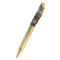 2Pk Metal Pen With Floating Glitter, Medium Point, Black Ink