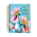 160 Sht 1" Heavy Brass Spiral College Rule Floral Hotstamp Journal,8.5"X6.25",2 Designs