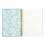 160 Sht 1" Heavy Brass Spiral College Rule Floral Hotstamp Journal,8.5"X6.25",2 Designs