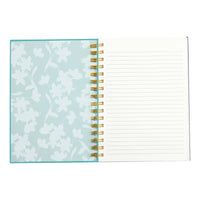 160 Sht 1" Heavy Brass Spiral College Rule Floral Hotstamp Journal,8.5"X6.25",2 Designs