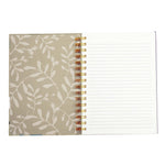 160 Sht 1" Heavy Brass Spiral College Rule Floral Hotstamp Journal,8.5"X6.25",2 Designs