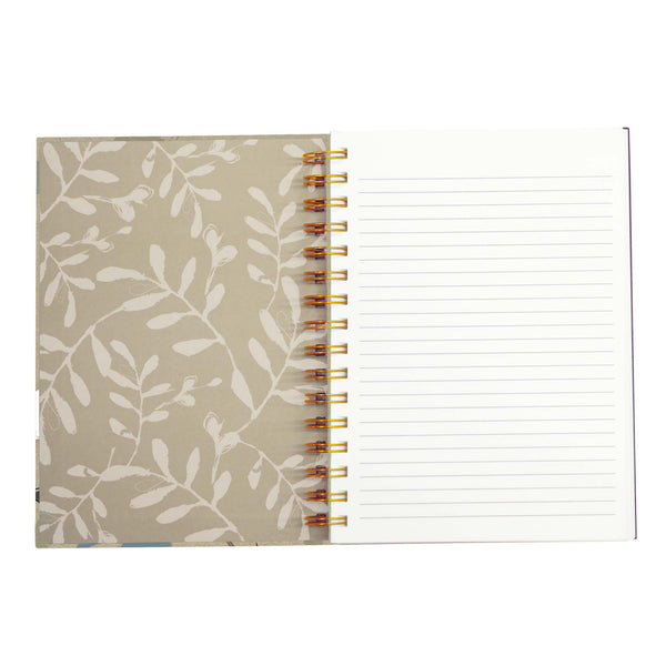 160 Sht 1" Heavy Brass Spiral College Rule Floral Hotstamp Journal,8.5"X6.25",2 Designs