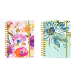 160 Sheet Hard Cover Jumbo Journal Light Floral, Hot Stamp, 8.5X6.25", 2 Designs