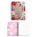 160 Sht Jumbo Spiral Religious Woodgrain Faith Hotstamp Journal, 8.5"X6.25"