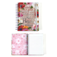 160 Sht Jumbo Spiral Religious Woodgrain Faith Hotstamp Journal, 8.5"X6.25"