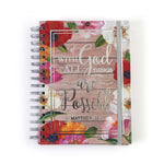 160 Sht Jumbo Spiral Religious Woodgrain Faith Hotstamp Journal, 8.5"X6.25"
