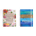 160 Sht Jumbo Spiral Religious Hotstamp Woodgrain Faith Journal, 8.5"X6.25",2Designs