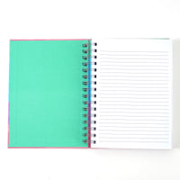 160 Sht 1" Heavy Brass Spiral College Rule Dots Stripes Hotstamp Journal, 8.5"X6.25",2Designs