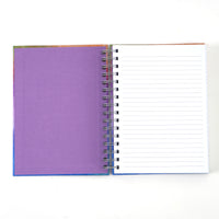 160 Sht 1" Heavy Brass Spiral College Rule Faith Splash Hotstamp Journal, 8.5"X6.25",2Designs