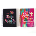 160 Sheet Jumbo Spiral Journal Religious Bold Faith, Hotstamp, 8.5"X6.25", 2 Designs