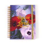 160 Sheet Hard Cover Jumbo Spiral Journal Religious Floral,Hot Stamp,  8.5"X 6.25"