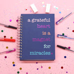 160 Sht Jumbo Spiral Religious Grateful Heart Hot Stamp Journal, 8.5"X6.25", 2 Designs
