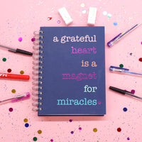 160 Sht Jumbo Spiral Religious Grateful Heart Hot Stamp Journal, 8.5"X6.25", 2 Designs