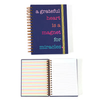 160 Sht Jumbo Spiral Religious Grateful Heart Hot Stamp Journal, 8.5"X6.25"