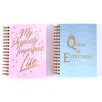 160 Sht Jumbo Spiral Queen Life Hot Stamp Journal, 8.5"X6.25", 2 Designs