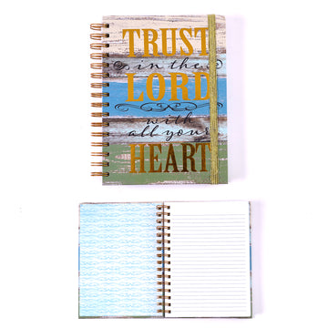 160 Sht Jumbo Spiral Religious Hot Stamp Trust In The Lord Journal, 8.5"X6.25"