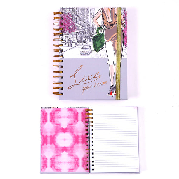 160 Sht Jumbo Spiral Fashionista Hot Stamp Journal, 8.5"X6.25"