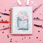 160 Sht Jumbo Spiral Perfume Floral Hot Stamp Journal, 8.5"X6.25", 2 Designs