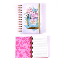 160 Sht Jumbo Spiral Perfume Floral Hot Stamp Journal, 8.5"X6.25"