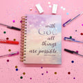160 Sht Jumbo Spiral Religious Wishful Blessings Hot Stamp Journal, 8.5"X6.25", 2 Designs